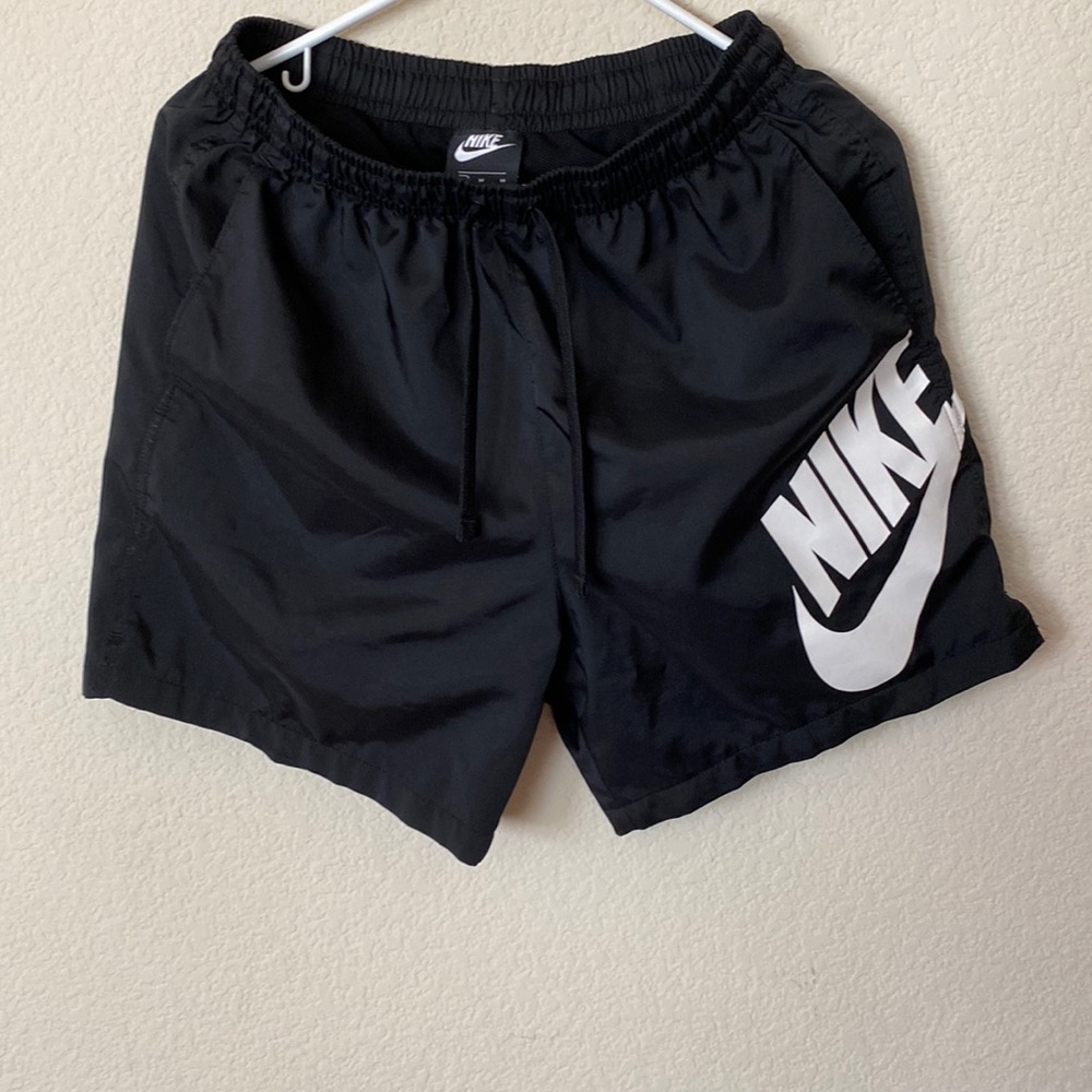 nike big logo nylon walk shorts